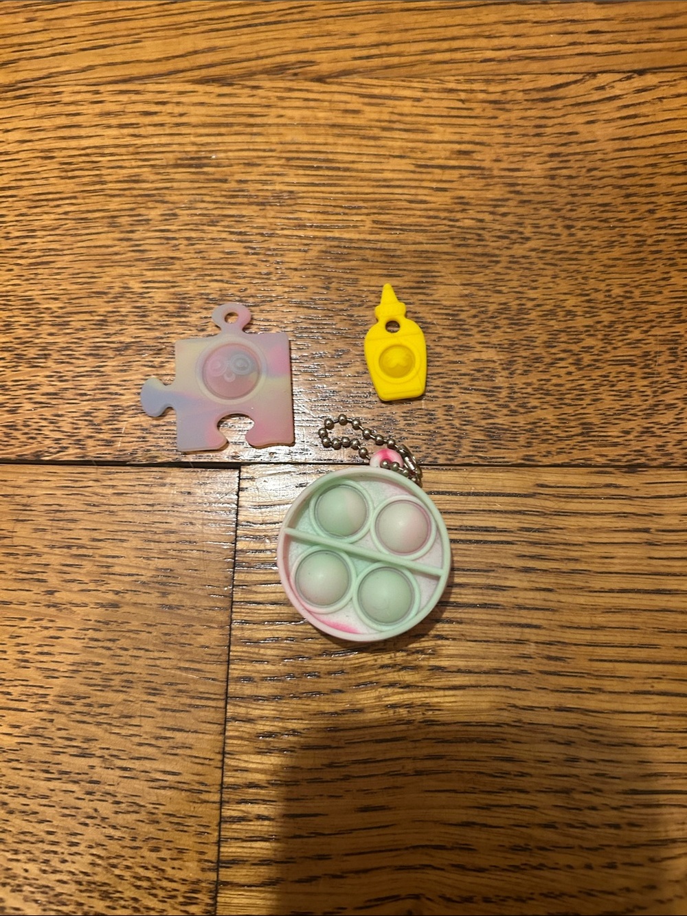 Mini pop it Set - pastel keychain, mustard, pastel puzzle piece